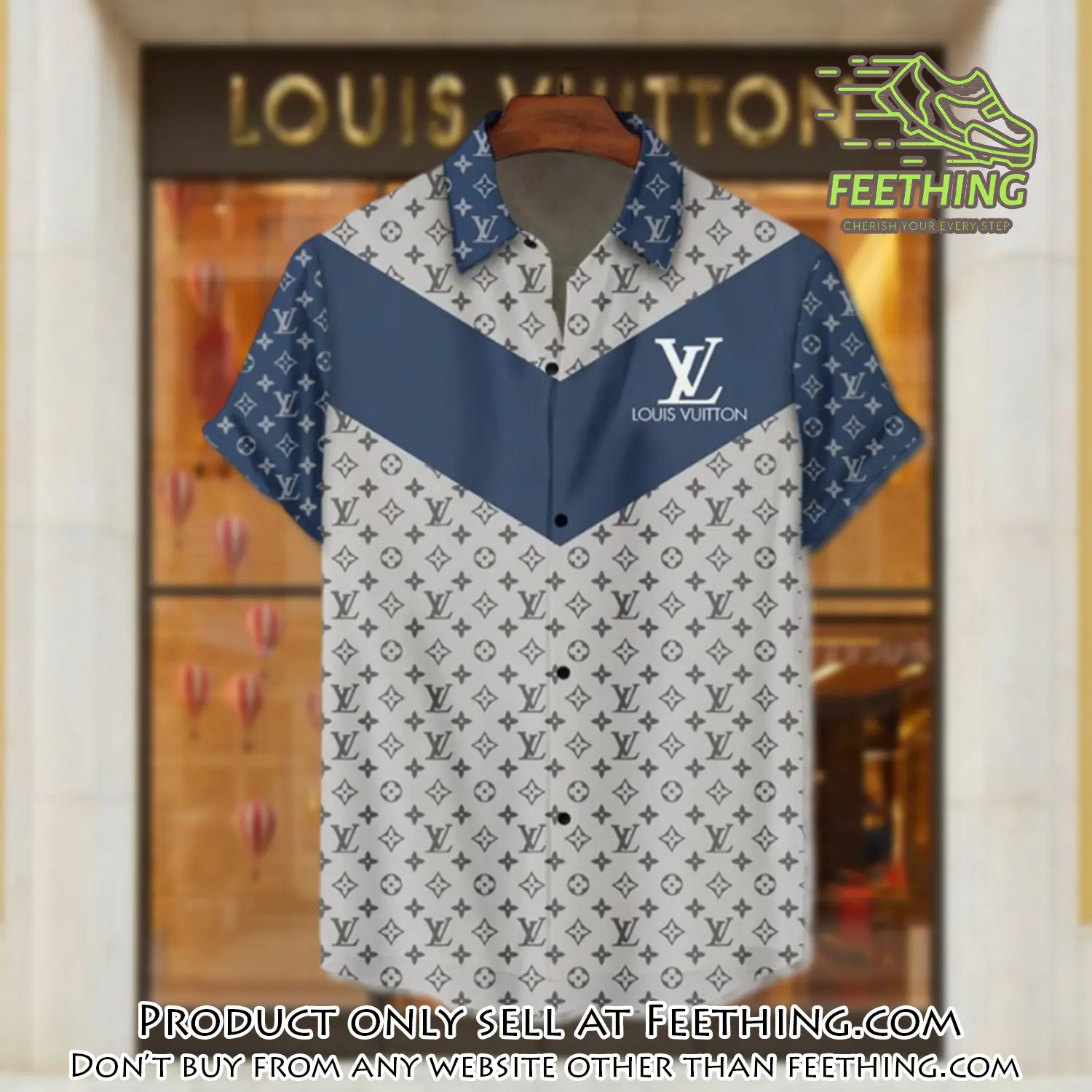 Lv louis vuitton luxury hawaiian shirt & short set lhs1190 ft3825716